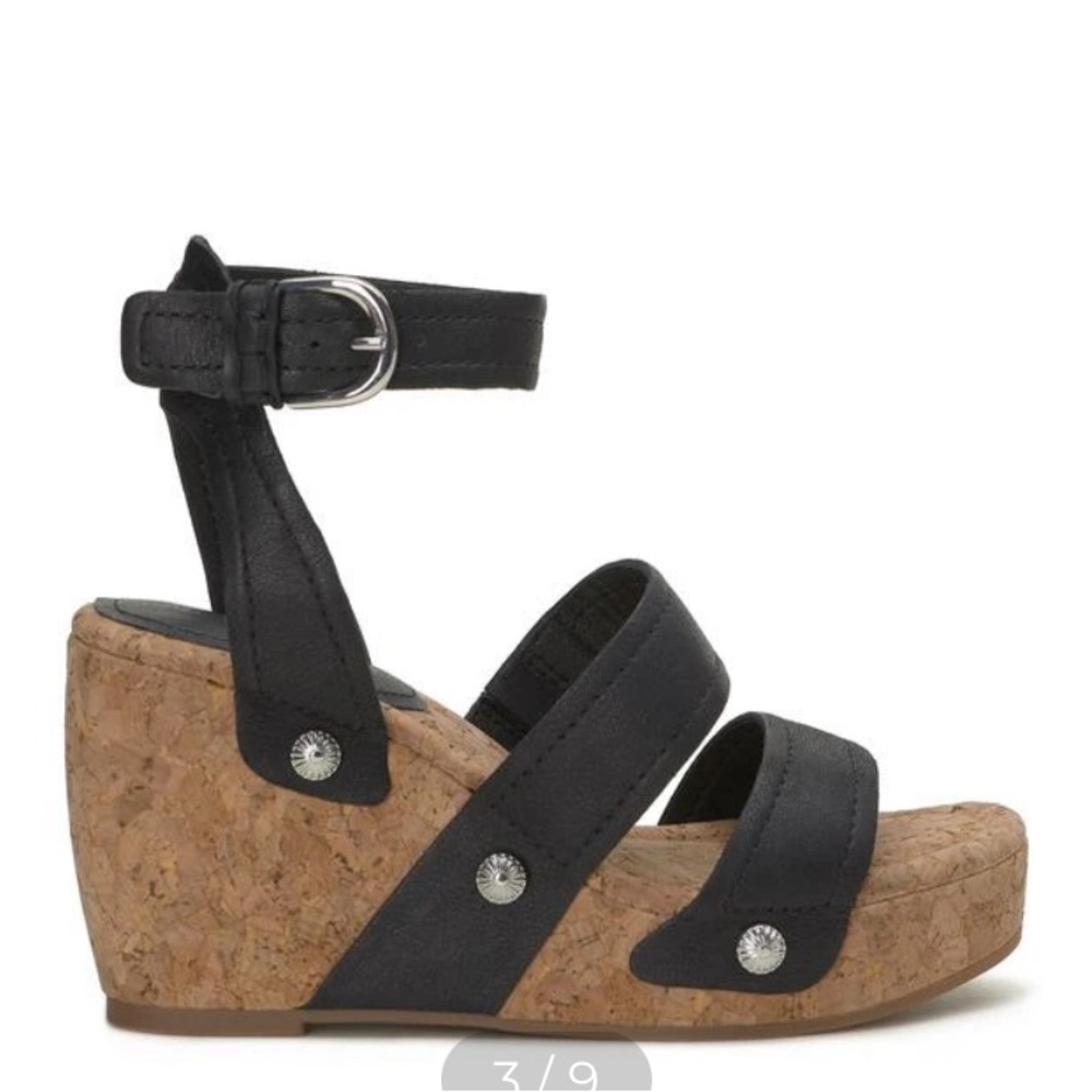 Black Wedge Sandals